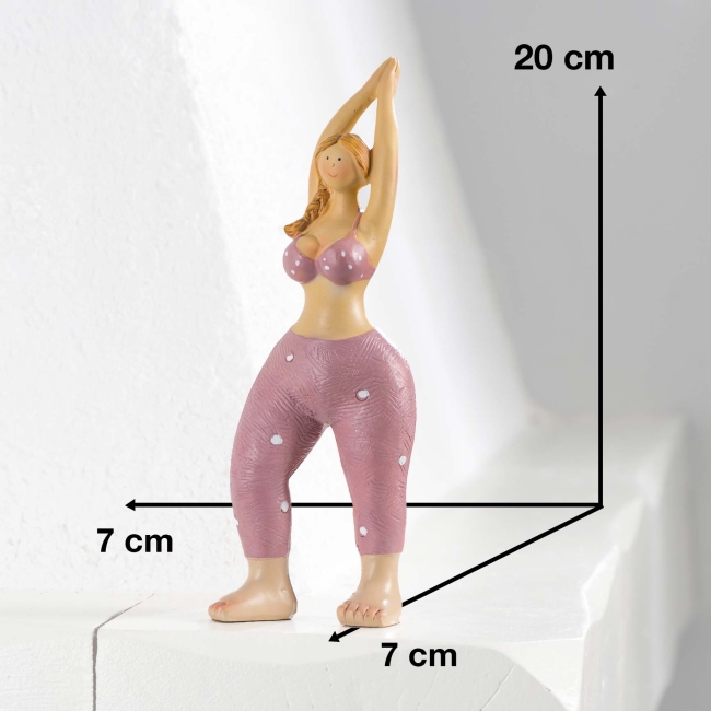 Yoga-Dame Line in violettem Outfit stehend (20 cm)